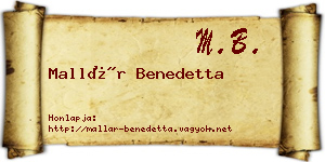 Mallár Benedetta névjegykártya